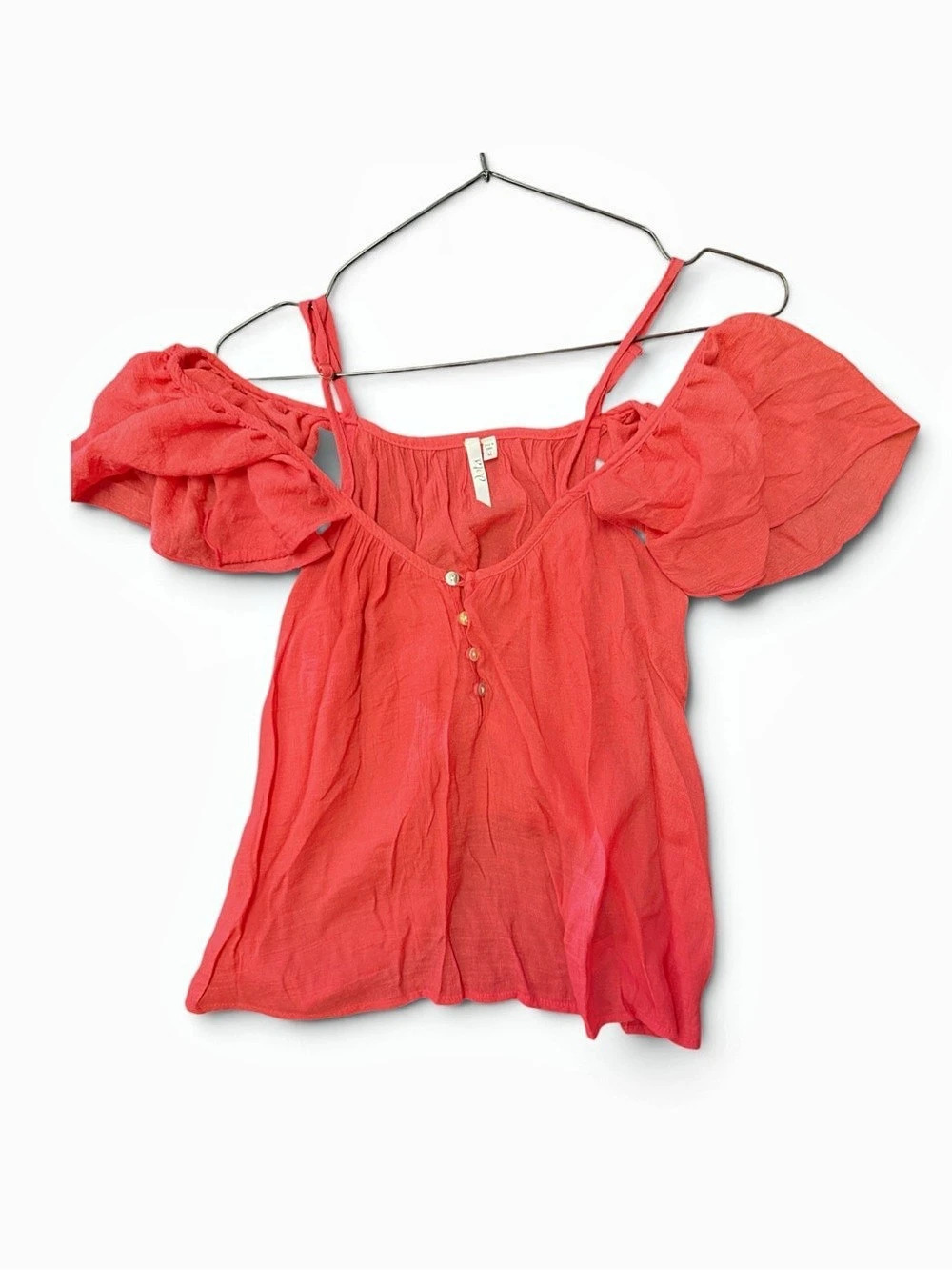 Pilcro and the Letterpress Red Off-Shoulder Blouse